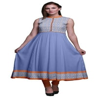 Bimba Lavanda Plava geometrijska Indijska duga Kurti Ženska odjeća za zabavu Anarkali Kurti haljina s printom Bez rukava