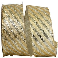 Papir božićno zlato metalna traka od poliestera od poliestera, 10yd 4in, 1 pakiranje