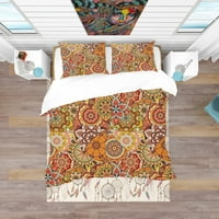 DesignArt 'Uzorci pločica s mandalama' boemijski i eklektični pokrivač za pokriće