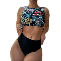 Ženski kupaći kostimi po komadu, seksi dvodijelni kupaći kostim s cvjetnim printom i bikini printom, Komplet odjeće za plažu za novi
