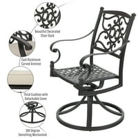 Set lijevanih aluminijskih stolica za blagovaonice popločane stolice za blagovaonice pogodne za vrt na otvorenom