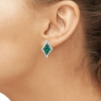 2. 3-dijelni set nakita od srebrnog smaragda od smaragda i bijelog dijamanta