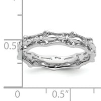 Prsten s poliranim Fleur De Lis od čistog srebra