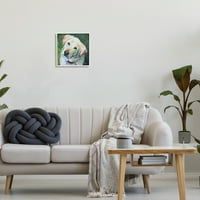 Labrador pas portret kućnog ljubimca životinje i insekti slikanje u bijelom okviru umjetnički tisak zidna umjetnost