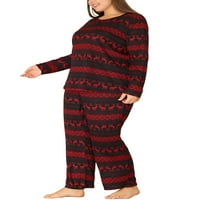 Jedinstvene ponude ženske plus veličine sila za spavanje tiskana mekana pidžama s dugim rukavima