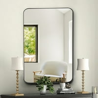 Zidni nosač od aluminijske legure, pravokutni duboki zrcalo viseći zrcalo, zaobljeno Kutno zidno ogledalo zlato