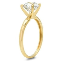 2. dijamant okruglog reza s prozirnim imitiranim dijamantom od žutog zlata 18k $ 5.75