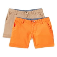 Wonder Nation Boys Flat Front Shorts, 2-Pack, veličine 4- & Husky