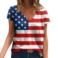 Ženske majice, odjeća za Dan neovisnosti, majice s grafičkim printom za žene, košulja s američkom zastavom u obliku slova u, Majica