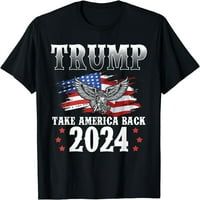 Trump će vratiti Ameriku Američka zastava majica s Trumpovom slikom Crna majica
