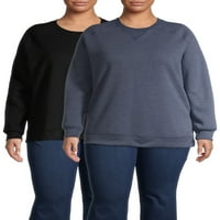 Terra & Sky Womens plus size Fleece Atleisure Twimshirt 2-Pack