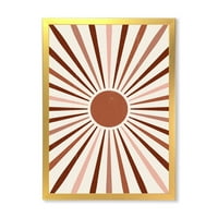 DesignArt 'Radiant Geometric Sun' Moderni uokvireni umjetnički tisak