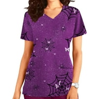 Ženska modna majica s izrezom i kratkim rukavima u obliku slova u, slatka grafička majica, vinska veličina u obliku slova U, u obliku