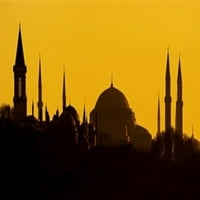 Panoramske slike od 108728 silueta džamije Plava džamija Istanbul Turska ispis plakata iz od - 12
