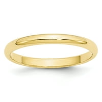 10K žuti zlatni polukružni Prsten, Veličina 6