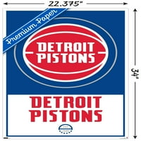 Detroit Pistons-plakat na zidu s logotipom, 22.375 34