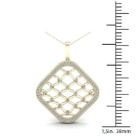 Imperial 1 4CT TDW Diamond 10K žuto zlato Filigree modni privjesak ogrlica