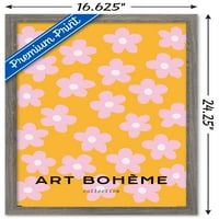 Art boem-plakat na zidu s ružičastim cvjetovima, uokviren 14.725 22.375