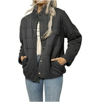 Jesensko-zimska ženska labava lagana jakna s ovratnikom s ovratnikom-Crna
