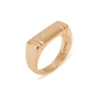 Muški prsten od prirodnog dijamanta od 9 karatnog ružičastog zlata britanske proizvodnje - opcije veličine-Veličina 12