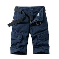 & Teretne kratke hlače, Muške hlače, ljetna ulična moda, džep s patentnim zatvaračem, gumbi, jednobojne kratke hlače za odmor s alatom