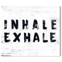 Wynwood Studio tipografija i citati zidne umjetničke platnene otiske 'Inhale Exhale Scandi' Motivacijske citate i izreke - crna,