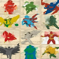 Stripovi-Justice League-pojednostavljeni Mrežni zidni poster, 14.725 22.375