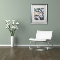 Zaštitni znak likovna umjetnost 'Purfect vrtlarski prijatelji' platno umjetnost Jenny Newland, White Matte, Silver Frame