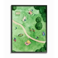 Stupell Industries zračni park zabavni akvarelni ljetni prijatelji slikaju se uokvireni zidni umjetnički dizajn po grace pop, 24