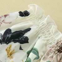 Odjeća za djevojčice ljetna majica kratkih rukava s ramena s cvjetnim volanima vrhovi Nabrane majice s mašnom