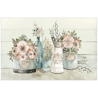 Cvjetni urne cvjetne vaze platno zidni umjetnički ispis - 36x24