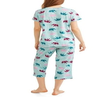 Ženska pidžama majice i Capri set za spavanje za spavanje