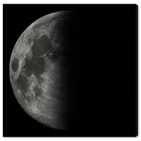 Astronomija i svemirske zidne umjetničke platnene otiske 'Mjesec ii kvadrata' Mjesec - crno, sivo