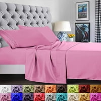 SET set za posteljinu, serija duboki džepni krevet set, mikrofiber, blizanci blizanaca, svijetlo ružičasta