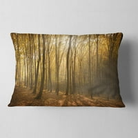 Dizajn Design Debel Green Fall Forest s maglama - jastuk za bacanje šuma - 12x20