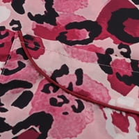 Ženska modna majica s džepom u obliku slova U i kratkim rukavima s tiskanim džepom, odjeća za medicinske sestre, ružičasta u obliku