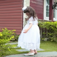 Cvjetna haljina za djevojčice, boho čipkasta Maksi haljina dugih rukava, bijela haljina za krštenje, vjenčanje, djeveruše, rođendan,