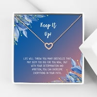 Anavia Keep It Up Card Poklon nakit, ogrlica za inspirativnu karticu, poklon za razverivanje, ohrabrenje poklon za prijatelja- [Rose