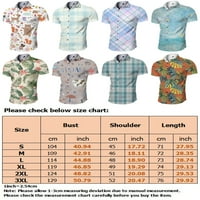 Muške majice s blokom u boji u boji, bluza s običnim rezom s cvjetnim printom, ležerna majica sa zabavnim uzorkom kratkih rukava