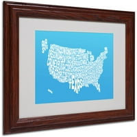 Zaštitni znak likovna umjetnost Azul-USA navodi tekstualnu kartu Matted Framed od Michael Tompsett