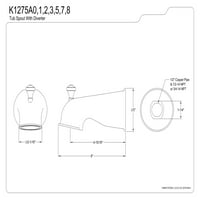 Kingston mesingani 91275 unutra. Svestrani izljev za kadu s slavinom, antikni mesing