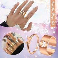 ; Prsten za zaključavanje za tinejdžerice mješoviti set zlatne veličine za ženske prstenove prstenovi-lanci muški prstenovi