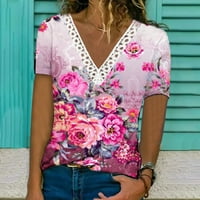 Rasprodaja ljetne ušteđevine za žene modni casual dugi rukavi s gumbima udobne majice s printom majice s bluzama slatki i nježni