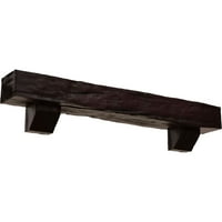 Ekena Millwork 4 H 4 D 72 W Riverwood Fau Wood Kamin Mantel Kit W Ashford Corbels, Premium Cherry