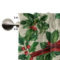 1 debele polupanele za zavjese 1 moderne božićne kuhinjske zavjese s džepom za zavjese kućni pokrivač s printom drveta luksuzna nadstrešnica