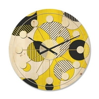 DesignART 'kružni apstraktni retro uzorak geometrijski i' Moderni zidni sat iz sredine stoljeća