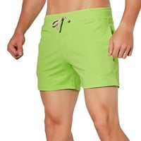 Muške kratke hlače ljetne jednobojne hlače s velikim džepovima, džep na vezanje, široke sportske ravne hlače za trčanje na plaži,