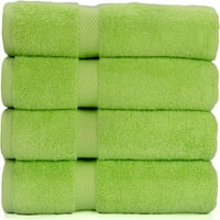 Pamučni zeleni ručnici za kupanje set od 4 pamučna ručnika za tuširanje za kupaonicu najbolji hotelski ručnici