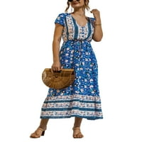 Ženska sundress s izrezom u obliku slova a, maksi haljine, tunika, duga haljina, Ženski Kaftan, Plava plaža a, i