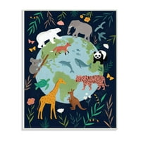 Dizajn cvjetne granice; životinje iz džungle i priroda zemlje Nine Seven